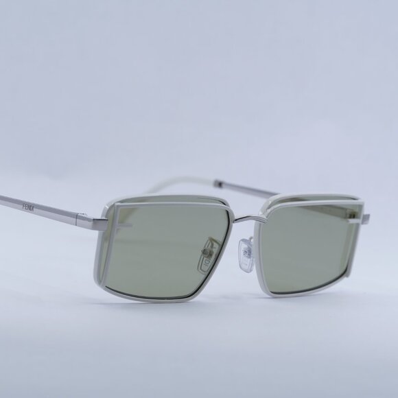 ?️ New Fendi FE40102U 25N Sunglasses - Ivory/Silver Frame, Light Green Lenses main image 6